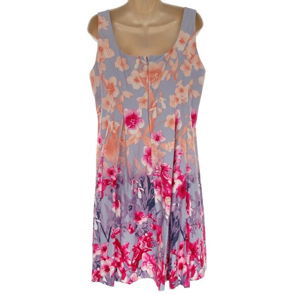 Nine West Floral Print Pleated Fit & Flare Dress w/Pockets Size 18W 2X Plus Size - Picture 4 of 6